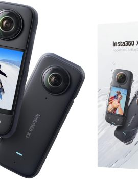 Insta360 X3 Waterproof 360 Action Camera, 1/2″ 48MP Sensor, 5.7K 360 Active HDR Video 72MP 360 Photo, 4K Single-Lens, 60fps Me Mode, Stabilization, 2.29″ Touchscreen, AI Editing, Live Stream (Renewed)