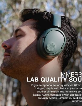 JLab JBuds Lux ANC Wireless Headphones, Sage, Hybrid Active Noise Cancelling, Customizable Sound, Spatial Audio Compatible, Premium Over-Ear Bluetooth Headset