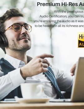 TOZO HT2 Hybrid Active Noise Cancelling Headphones, Wireless Over Ear Bluetooth Headset, 60H Playtime, Hi-Res Audio Custom EQ via App Deep Bass Comfort Fit Ear Cups, for Home Office Travel Black