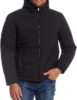 Hooded Puffer Jacket for Men – Water Resistant Bubble Coat for Men | Puffy Alternative Down Jacket